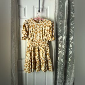 INA polka dot  ruffles trim mini dress, size small